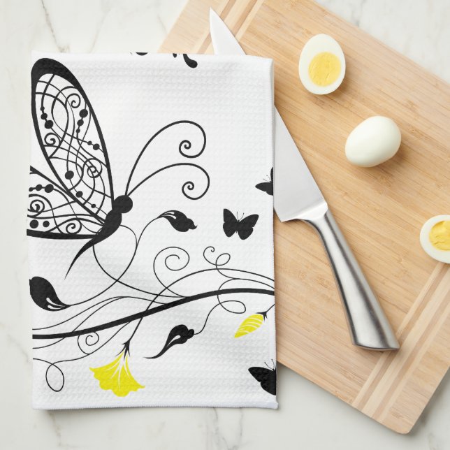 Lineart Butterflies American MoJo Kitchen towel Kökshandduk (Vikt i Fjärdedel)