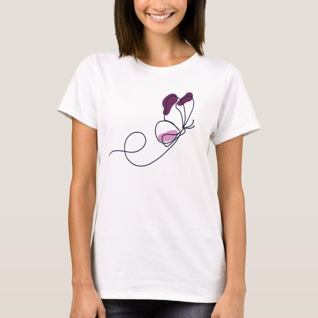 Lineart butterfly purple  t shirt (Framsida)