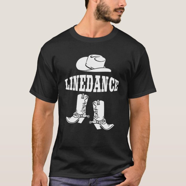 Linedance Fläkt Western Land Line Dance Gift T Shirt (Framsida)