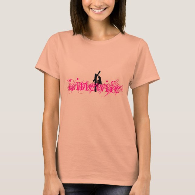 Linefru Burn Out Tee-Rosa T Shirt (Framsida)