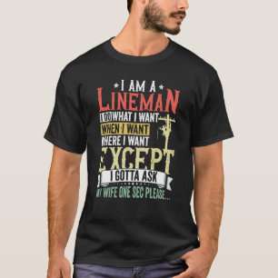 Lineman Apparel Electrician Power Pole Eletric Lin T Shirt