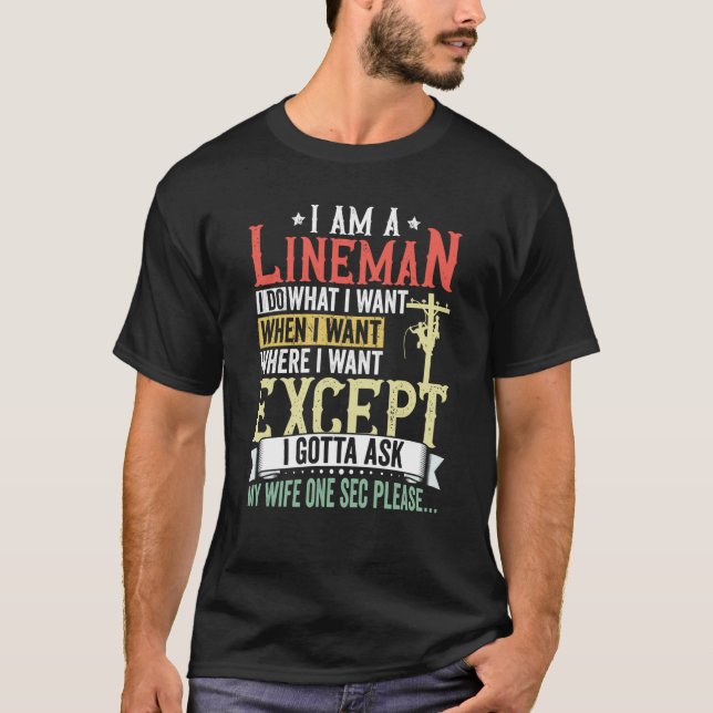 Lineman Apparel Electrician Power Pole Eletric Lin T Shirt (Framsida)
