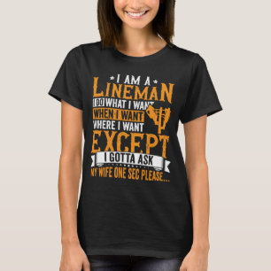 Lineman Apparel Electrician Power Pole Eletric Lin T Shirt