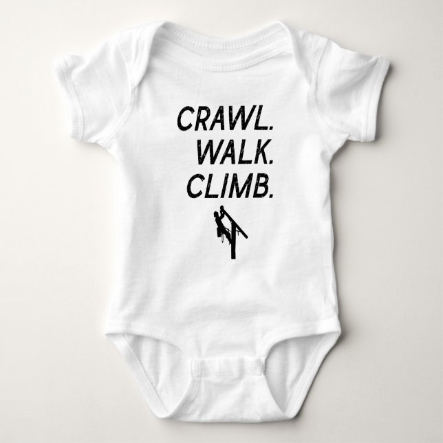 Lineman Baby - Elektrisk linjeman Klättrande på st T Shirt (Framsida)
