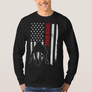 Lineman Brick Wall American Football Player USA Fl T Shirt