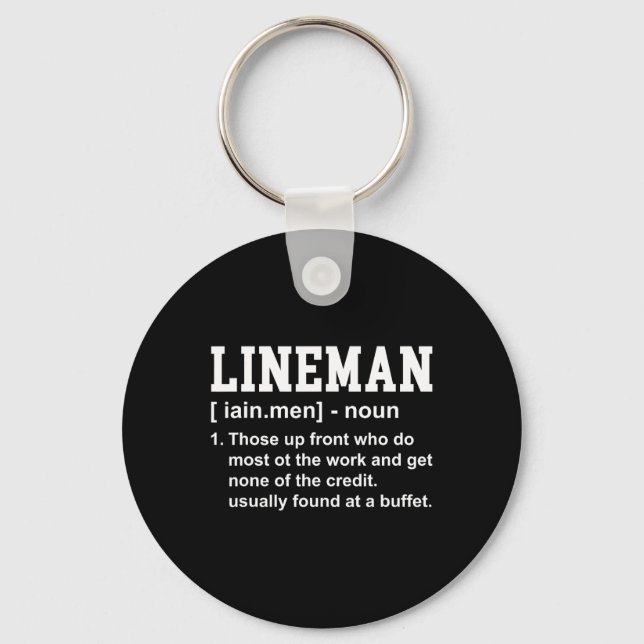 Lineman Definition Funny Offensiv Linema Nyckelring (Framsida)