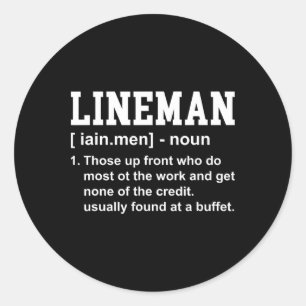 Lineman Definition Funny Offensiv Linema Runt Klistermärke