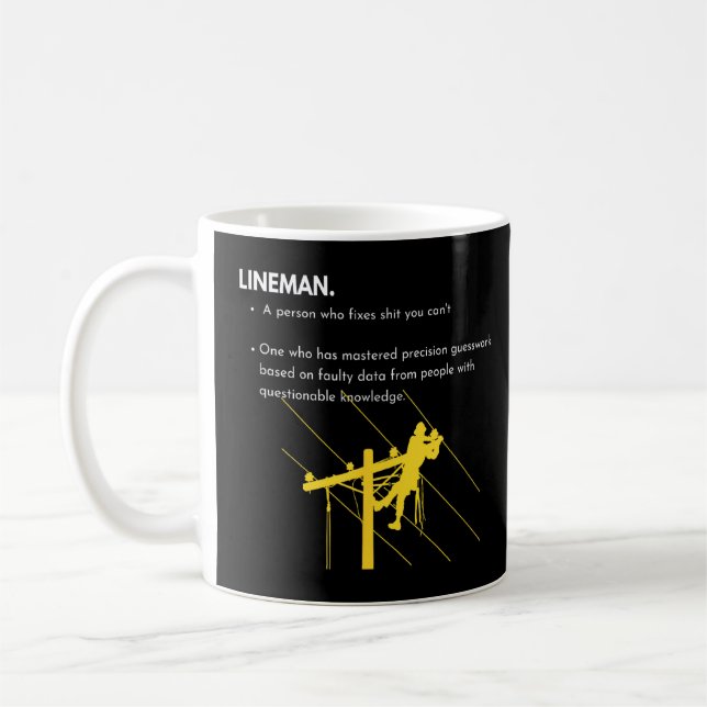 Lineman Definition med polklimat för Linemen S Kaffemugg (Vänster)