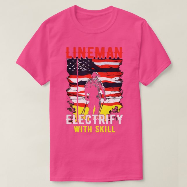 Lineman elektriker med skicklighet t shirt (Design framsida)