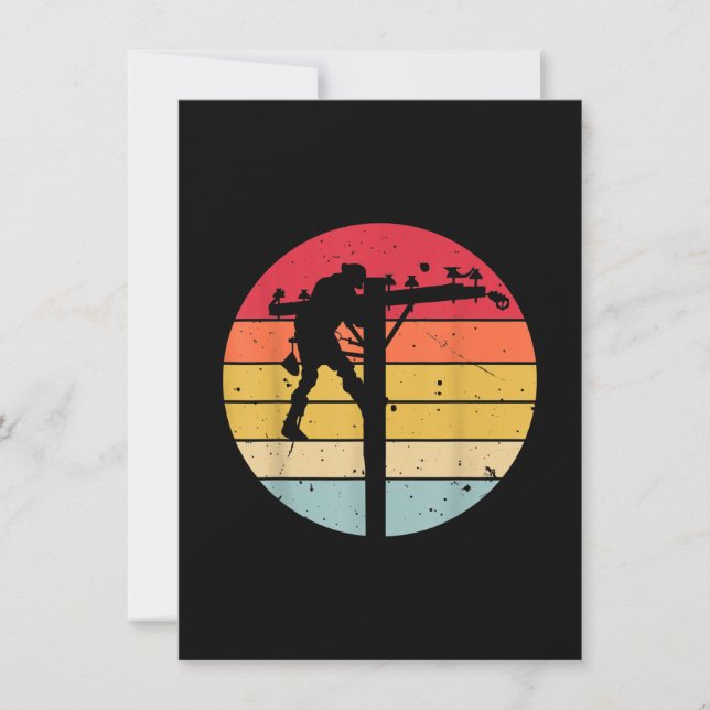 Lineman elektriker present anteckningskort (Framsida)