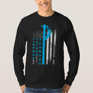 Lineman Fars dag Electric Cable Lineman Husban T Shirt