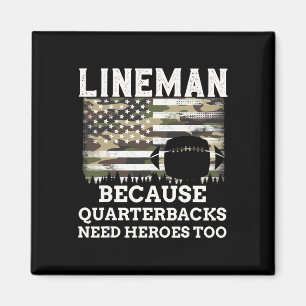 Lineman Fotboll Present Patriotisk Amerikansk Flag Magnet
