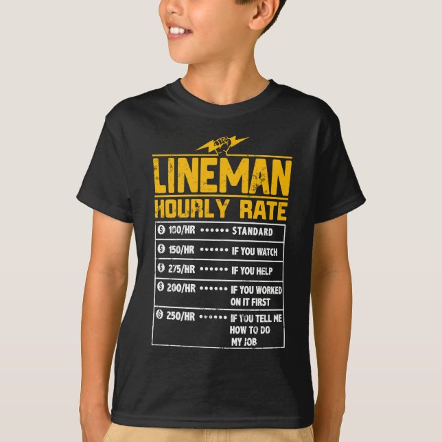 Lineman Funny timtaxeringsgåva till Lineman T Shirt (Framsida)