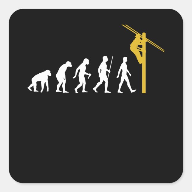 Lineman Fyrkantigt Klistermärke (Framsida)