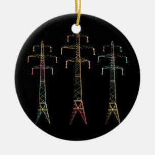Lineman Gifts Manar Women Colorful Stil Julgransprydnad Keramik