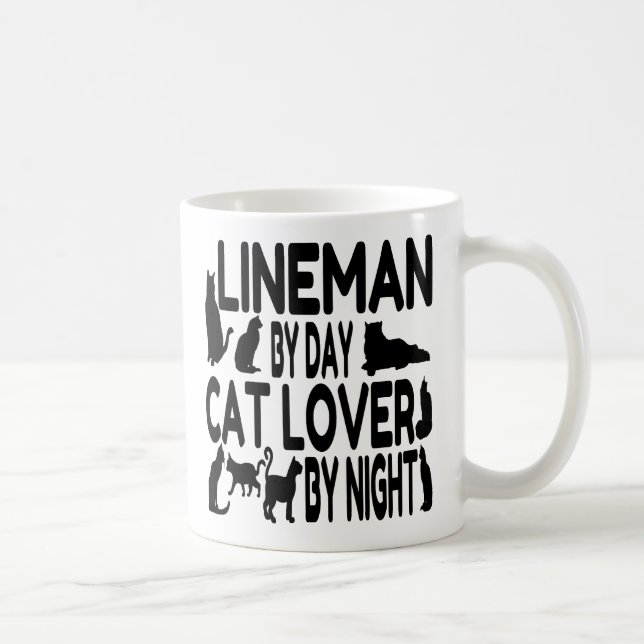 Lineman Kärlek Cats Kaffemugg (Höger)