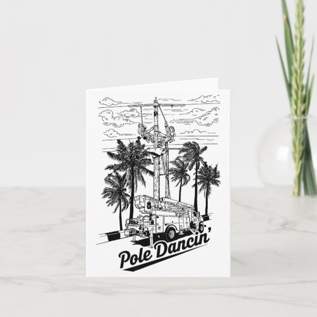 Lineman Le Dancin' Electrician Gift For Men Husban Kort (Framsida)