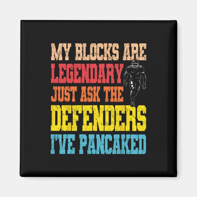 Lineman Legendary Pancake Blocks Funny Football Pl Magnet (Framsidan)