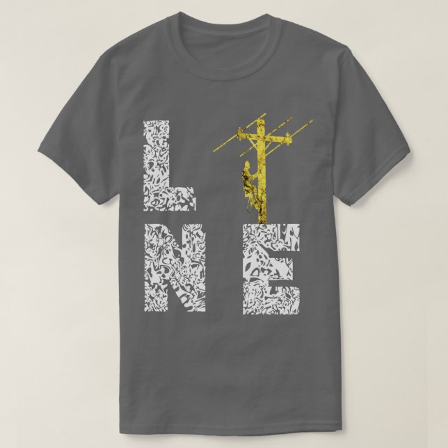 Lineman Linesman Electric Cable Linjer Lineworkers T Shirt (Design framsida)