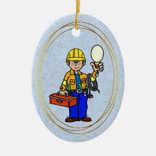 Lineman med Big Bulb Personlig Namn Ornament