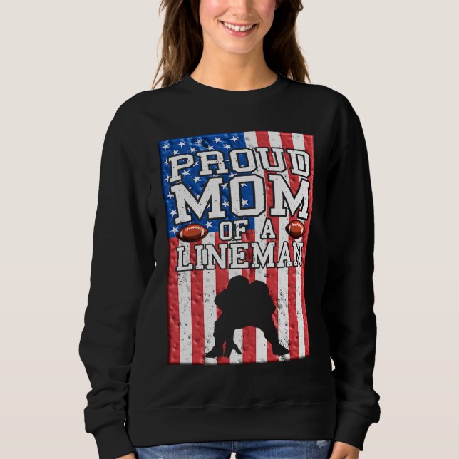 Lineman Mom Linemom American Football Linemen Prou T Shirt (Framsida)