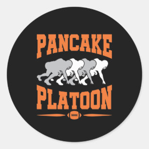 Lineman på fotbollens offensiv i Pancake Platoon Runt Klistermärke