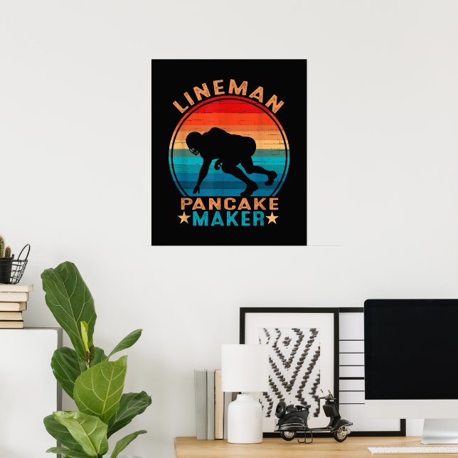 Lineman pannkaka Maker - Amerikansk fotboll Poster (Hemmakontoret)