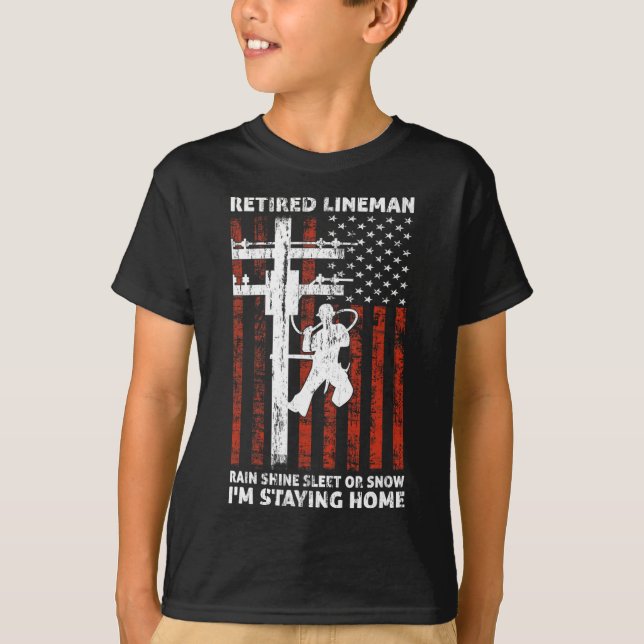 Lineman Pension 4:e juli Lung Novelty Man W T Shirt (Framsida)