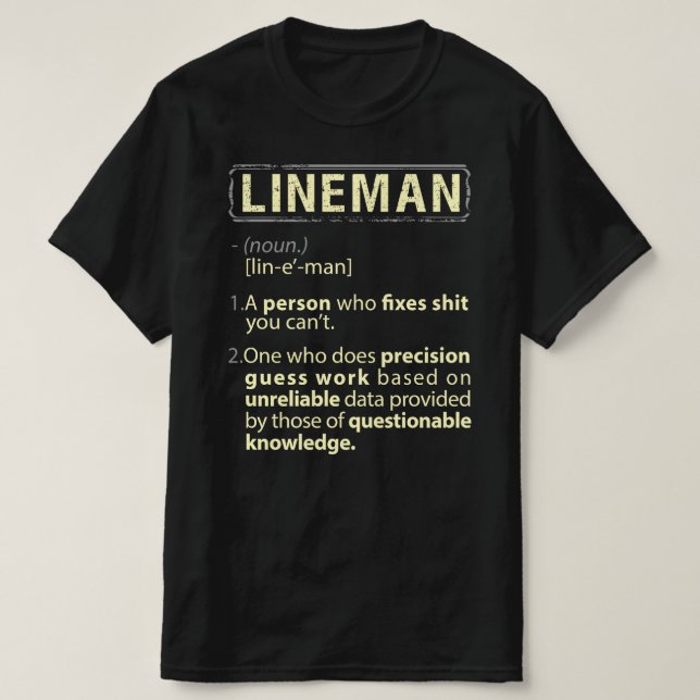 Lineman Real American Definition T Shirt (Design framsida)