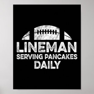 Lineman serverar Pancakes Daily Football Offensien Poster