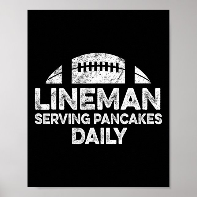 Lineman serverar Pancakes Daily Football Offensien Poster (Framsidan)