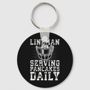 Lineman Serving Pancakes Daily Football Lineman Nyckelring