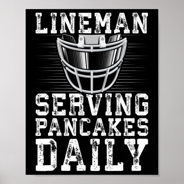 Lineman Serving Pancakes Daily Football Lineman Poster (Framsidan)