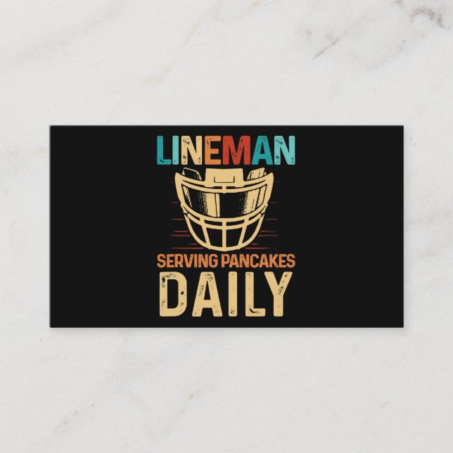Lineman Serving Pancakes Daily Football Offensive  Visitkort (Framsida)