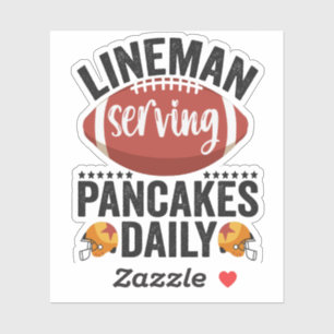 Lineman Serving Pancakes Daily Funny Football Gift Klistermärken