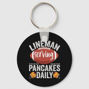 Lineman Serving Pancakes Daily Funny Football Gift Nyckelring