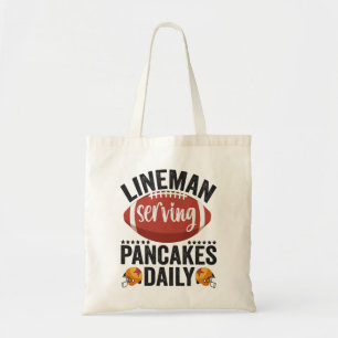 Lineman Serving Pancakes Daily Funny Football Gift Tygkasse