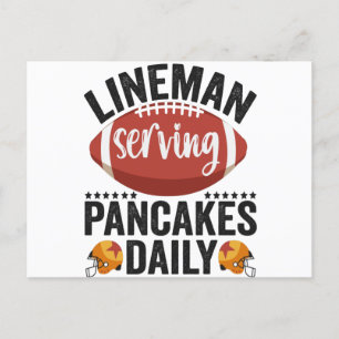 Lineman Serving Pancakes Daily Funny Football Gift Vykort
