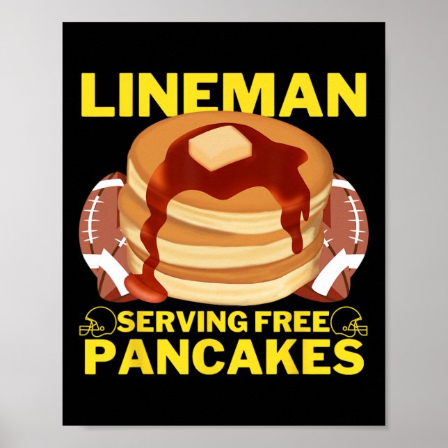 Lineman Serving Pancakes Football Lineman Poster (Framsidan)