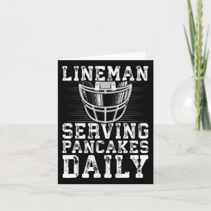 Lineman som serverar pannkakor dagligen Fotboll Li Kort