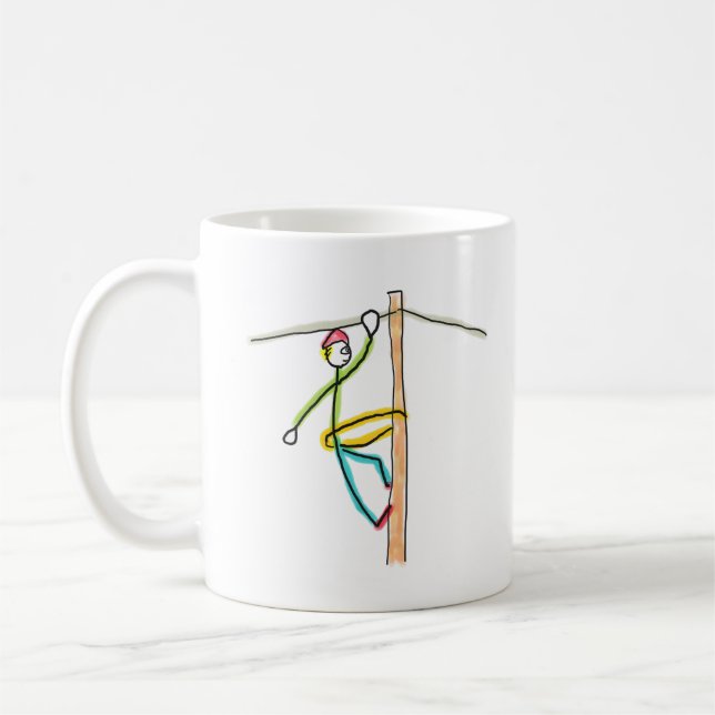 Lineman Stickman Kaffemugg (Vänster)