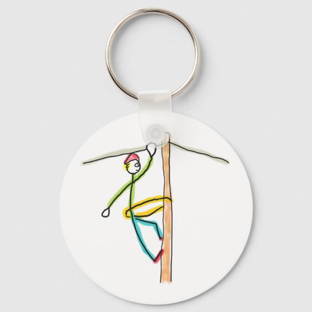 Lineman Stickman Nyckelring (Framsida)