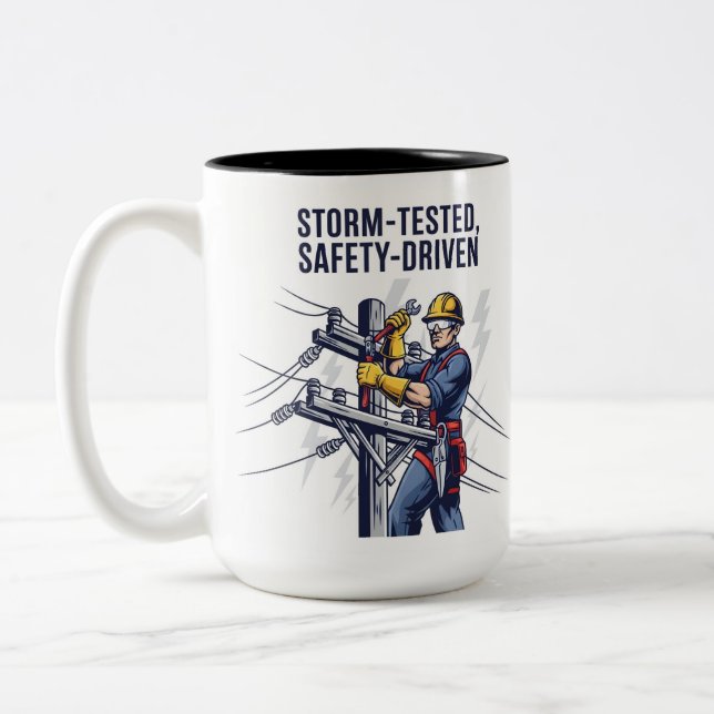 Lineman Storm Restoration Gift Två-Tonad Mugg (Vänster)