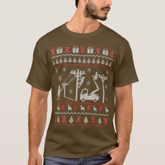 Lineman Ugly Christmas Sweater Gifts For Women Men T Shirt