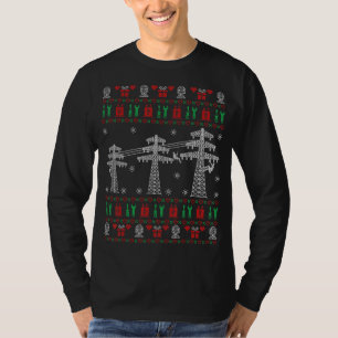 Lineman Ugly jul Sweater for Electrician T Shirt