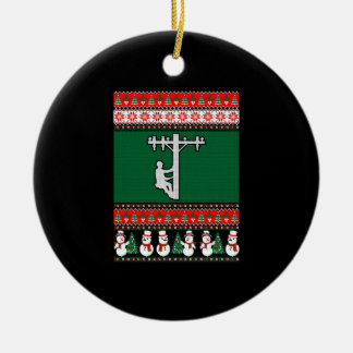 Lineman Ugly jul Sweater Julgransprydnad Keramik