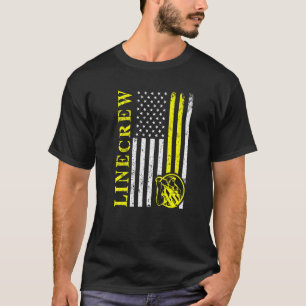 Lineman USA flagga American Electrician Ingenjör C T Shirt