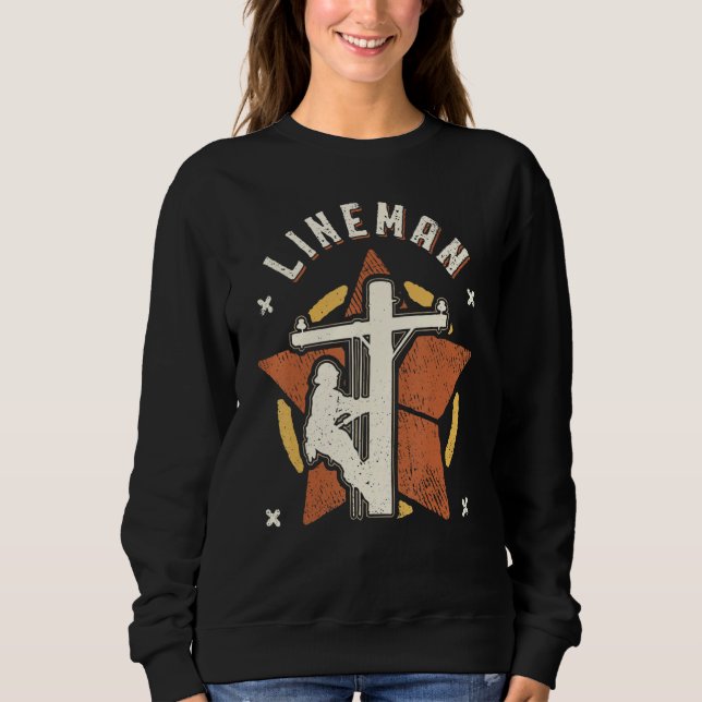 Lineman Vintage Retro Classic T Shirt (Framsida)