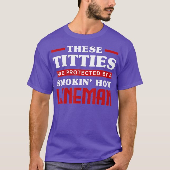 Lineman Wives Lineworking Funny Lineman Wife T Shirt (Framsida)