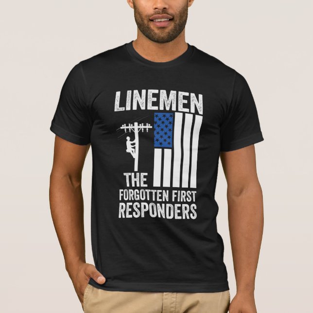 Linemen the forgotten first responders Men's Tee (Framsida)